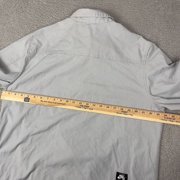 Nike SB Vista Long Sleeve Woven Blue Zip Up Shirt Jacket Shacket Denim Pockets - Picture 7 of 7